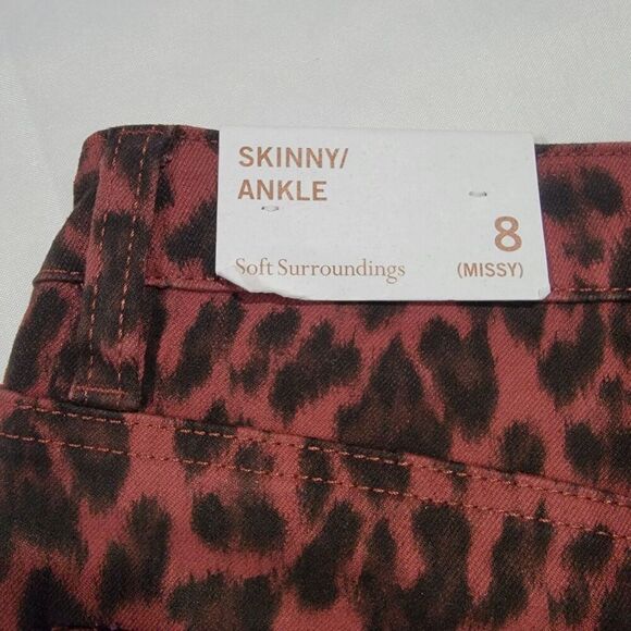Soft Surroundings Jeans Womens 8 Ultimate High Rise Skinny Leopard - Picture 5 of 16